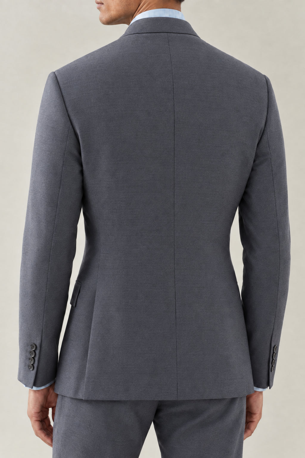 BRUNELLO CUCINELLI MEN'S MEDIUM GREY WOOL DOUBLE BREASTED BLAZER