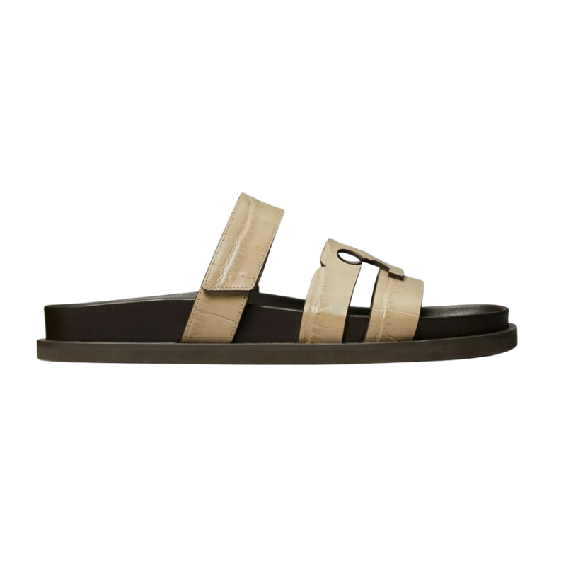 Womens | Tory Burch Ines Sport Slide Sandals Stormy Gray / Croc-Embossed