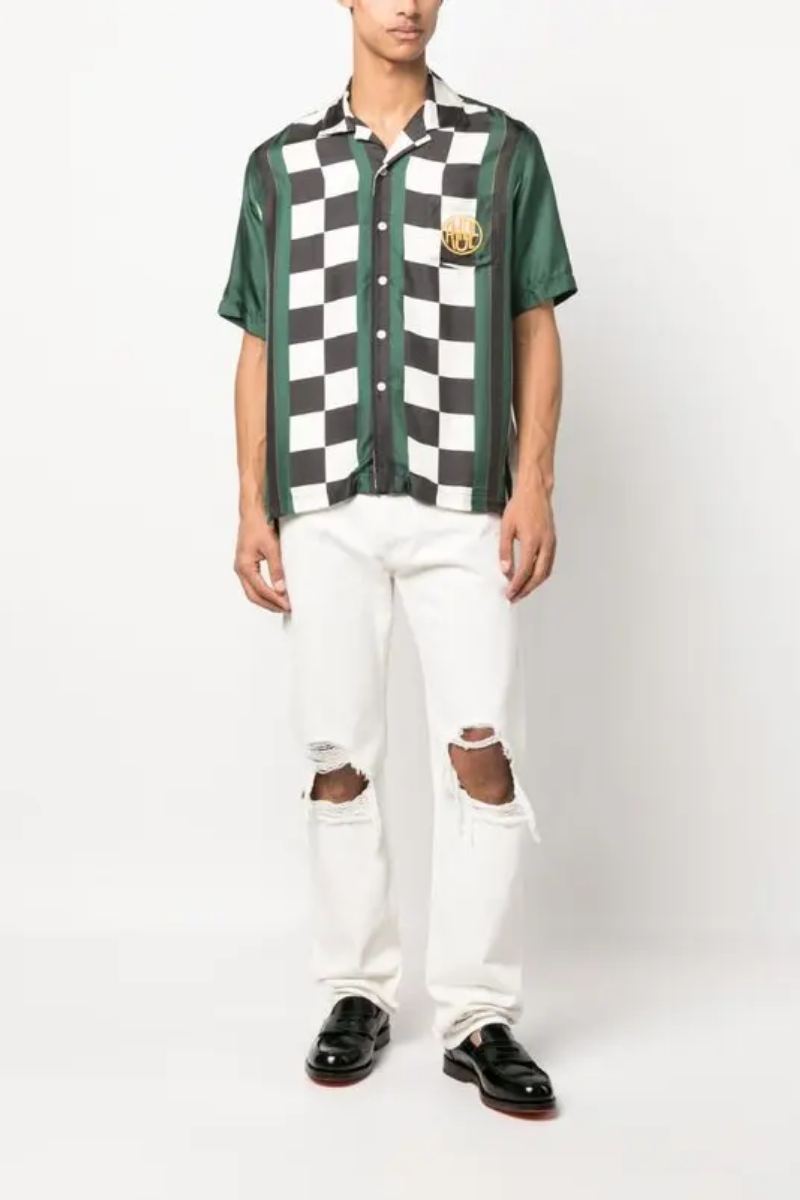 RHUDE Racing Bowling Silk Shirt