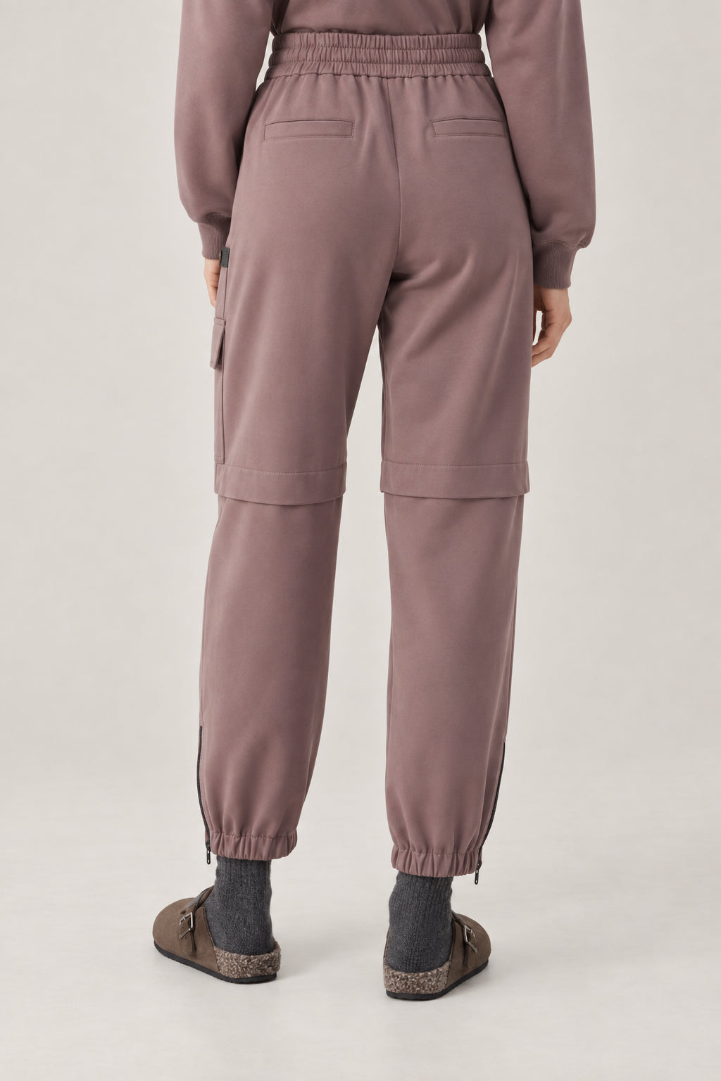 BRUNELLO CUCINELLI WOMEN'S FIG COTTON CARGO JOGGER TROUSERS