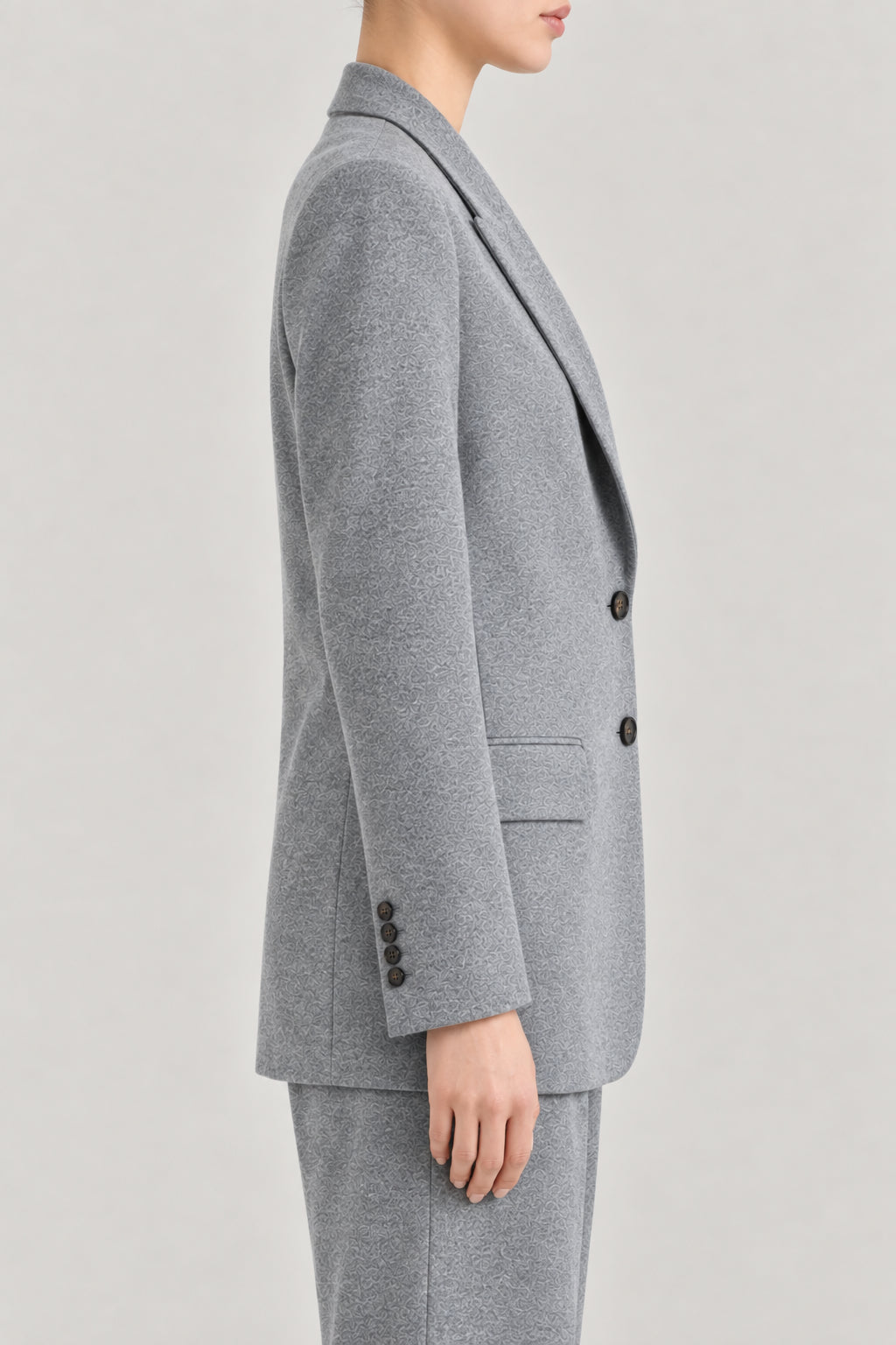 BRUNELLO CUCINELLI WOMEN'S DARK GREY WOOL RELAXED BLAZER