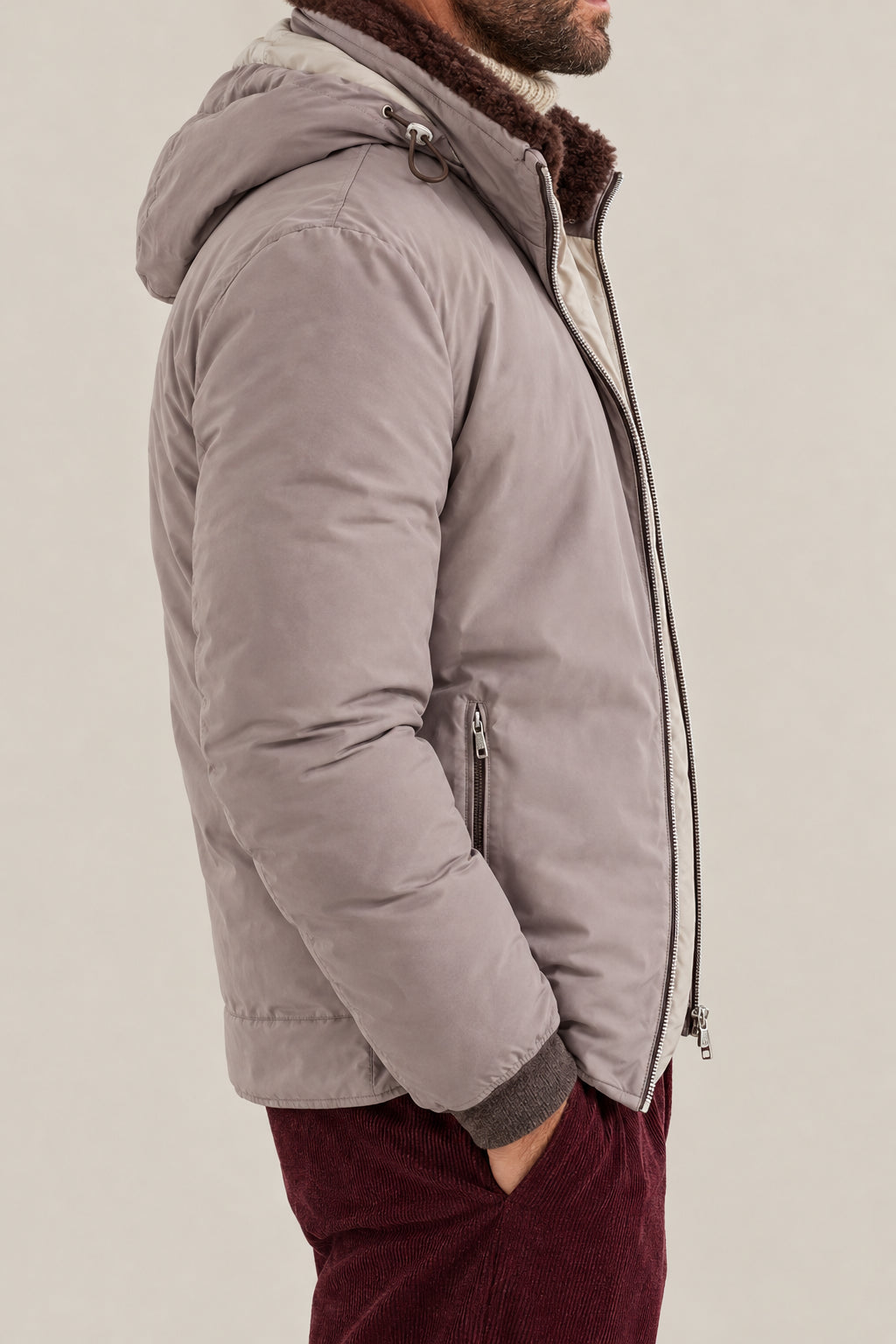 BRUNELLO CUCINELLI MEN'S TORTORA ZIP FRONT JACKET