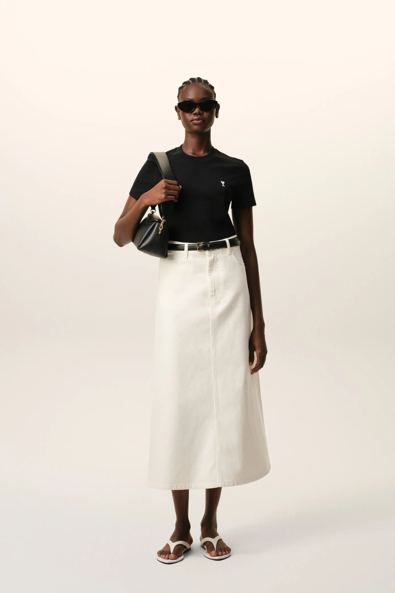Ami Paris T-Shirt In Light Cotton Jersey-Black