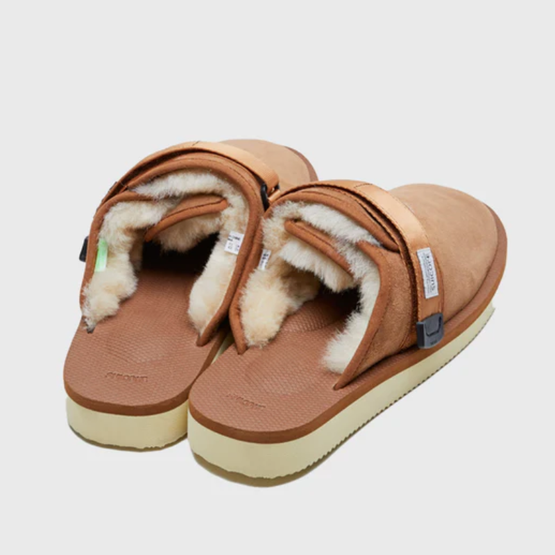 Mens | Suicoke ZAVO-M2ab Shearling-Lined Suede Mule Brown