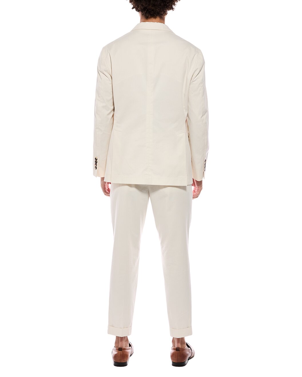 BRUNELLO CUCINELLI MEN'S OFF WHITE COTTON SUIT