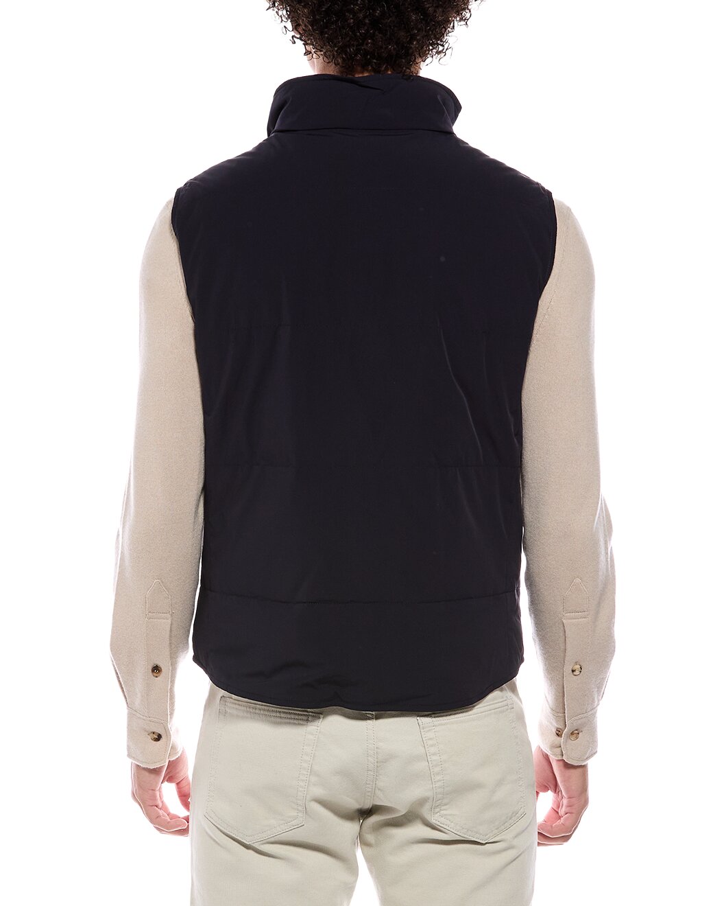BRUNELLO CUCINELLI MEN'S NAVY BUTTON FRONT VEST