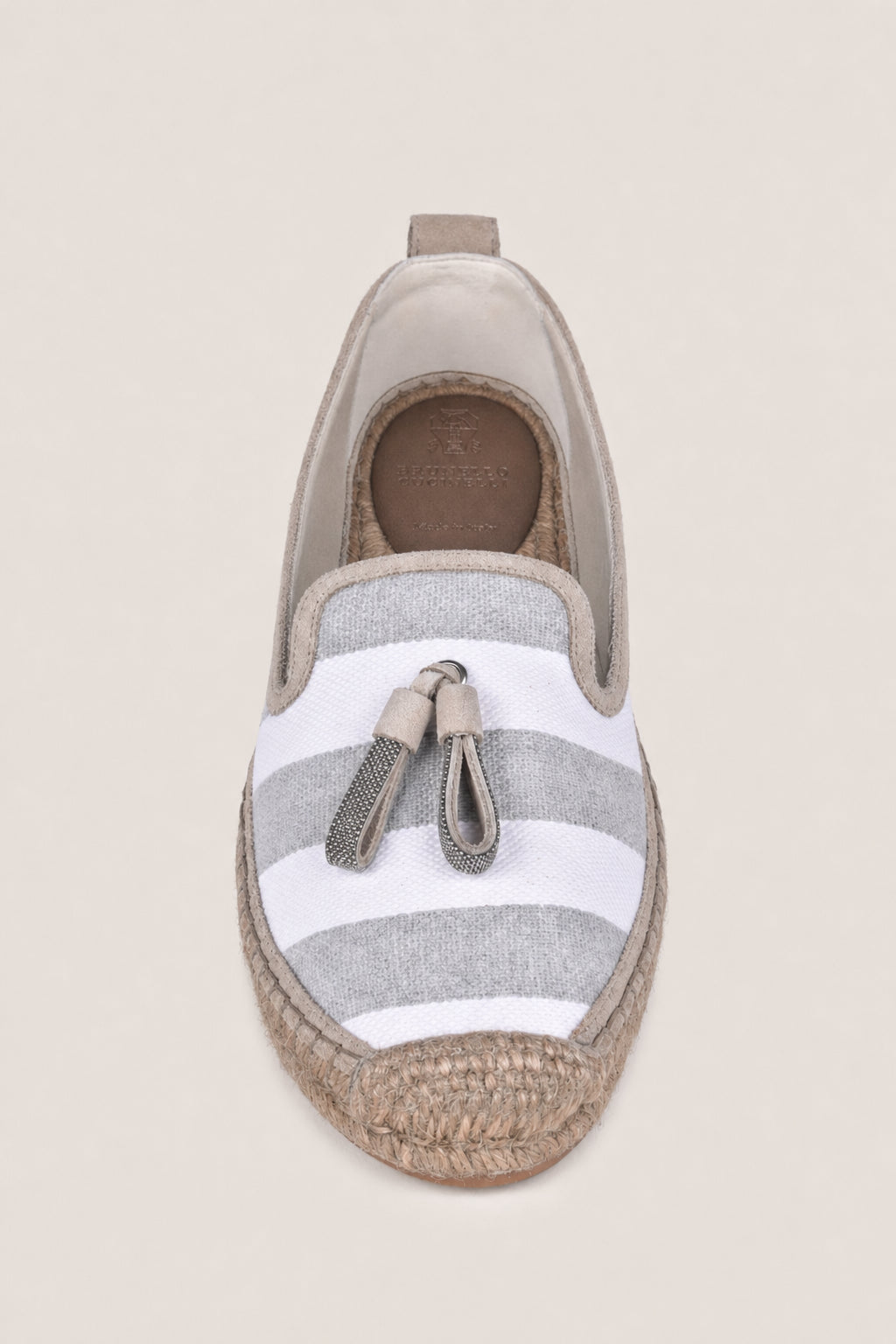 BRUNELLO CUCINELLI WOMEN'S ALUMINIO STRIPED ESPADRILLE SHOE