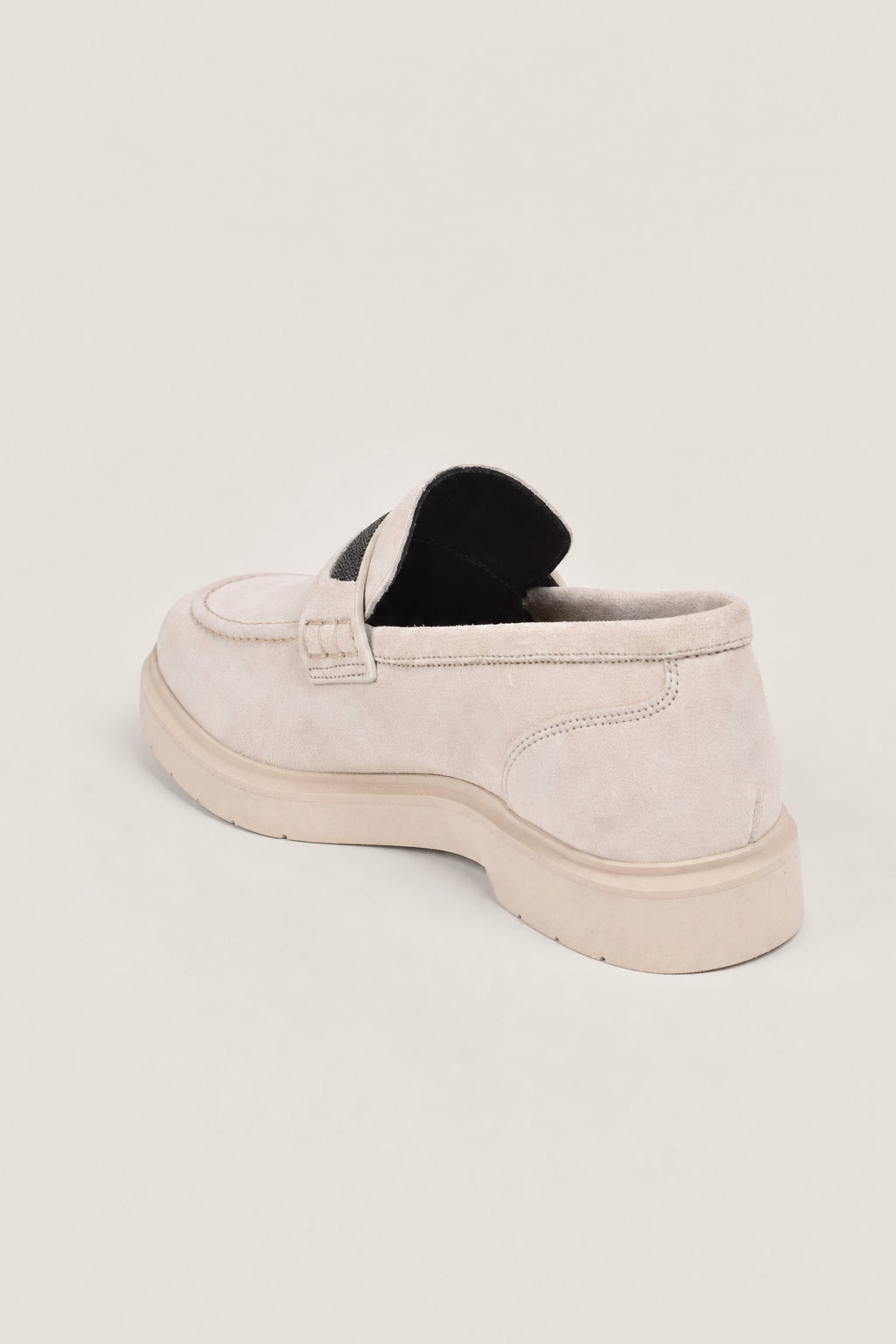 BRUNELLO CUCINELLI WOMEN'S IVORY SUEDE LOAFER SHOES