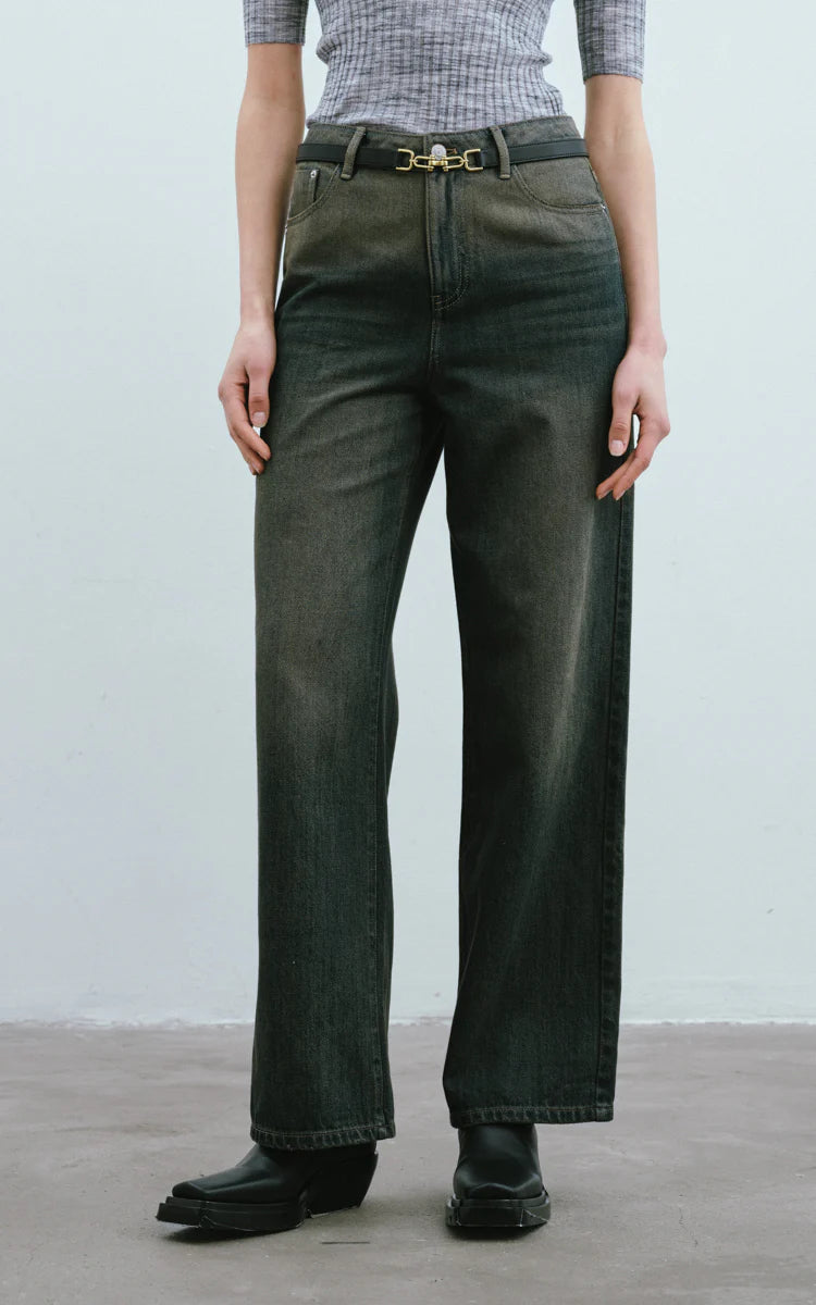 Max Simple Vintage Wash Denim Jeans Blue