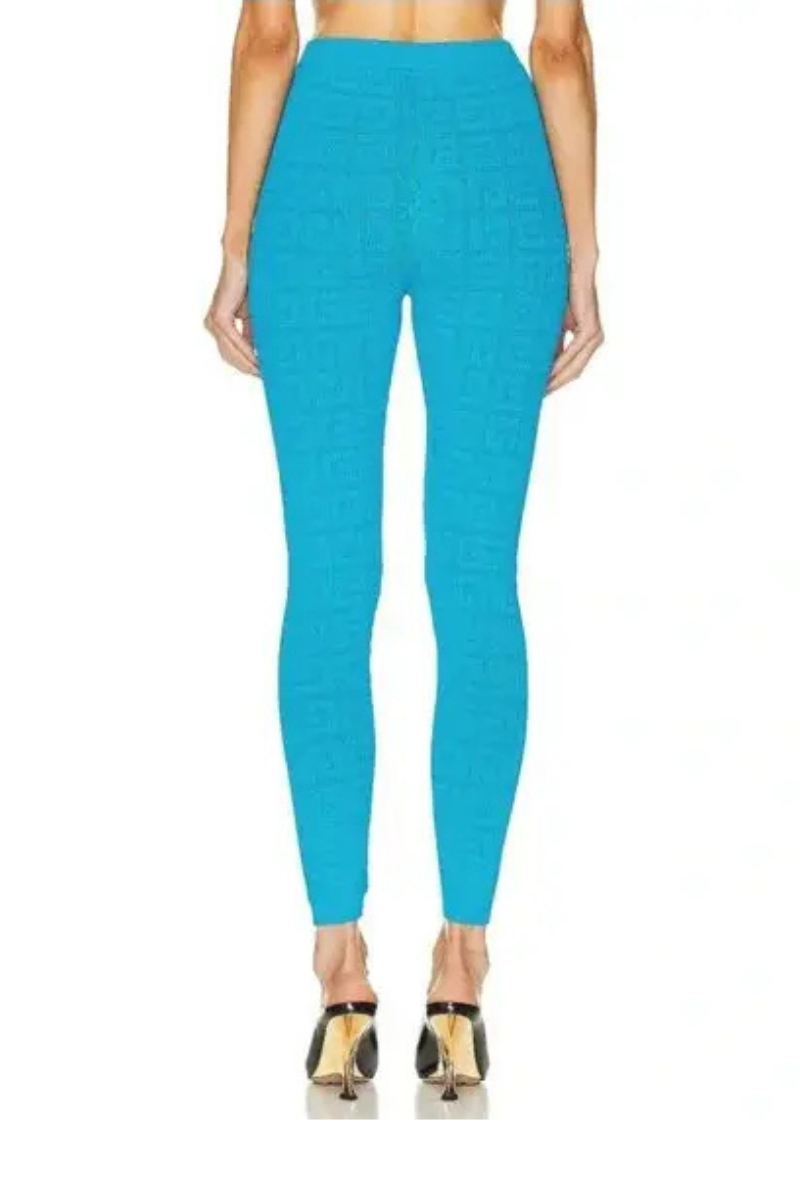 Givenchy Stretch Lace Monogram Legging_Acqua Marine