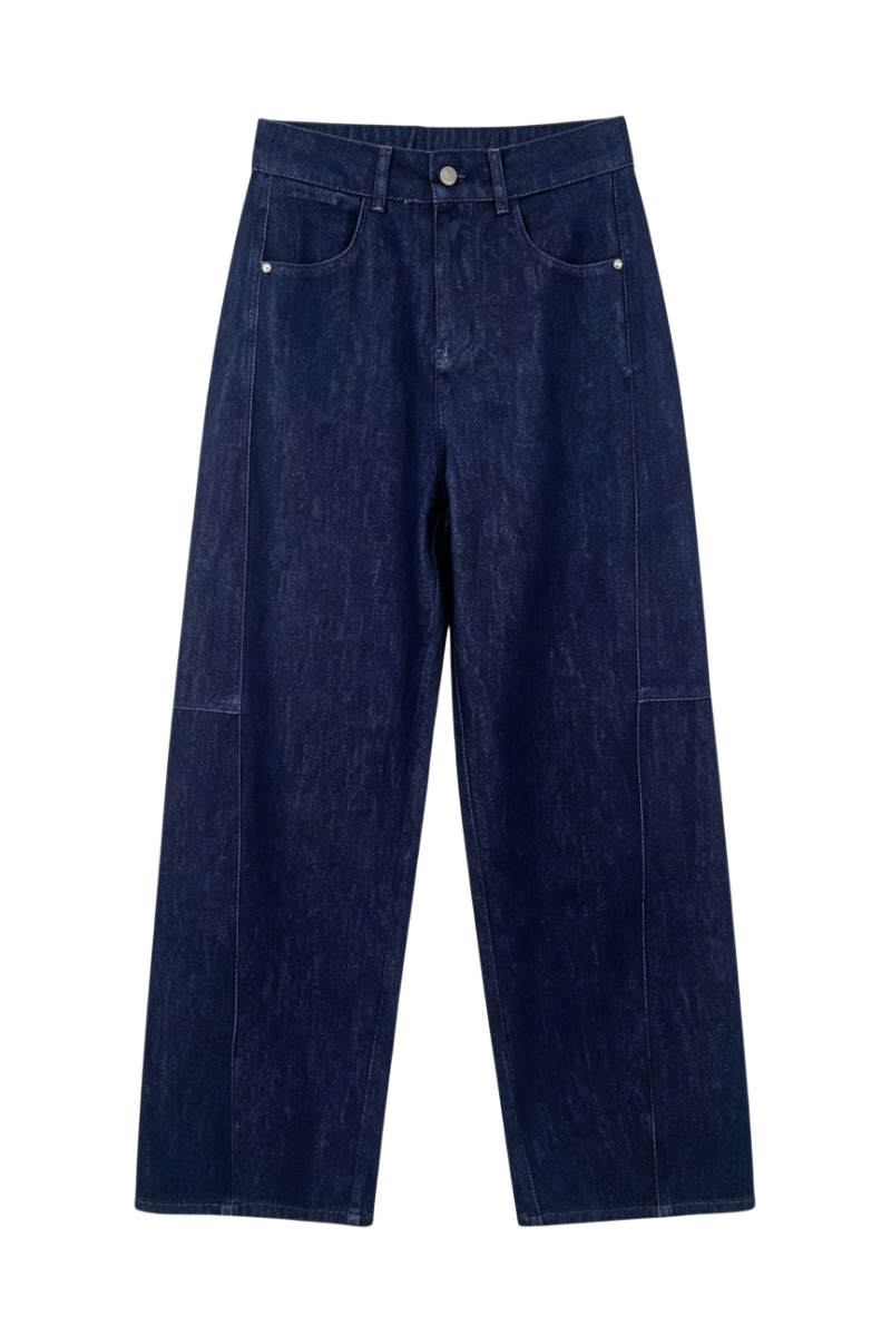Max Simple Fleece-Lined Curved Pants Navy MSSG265055N
