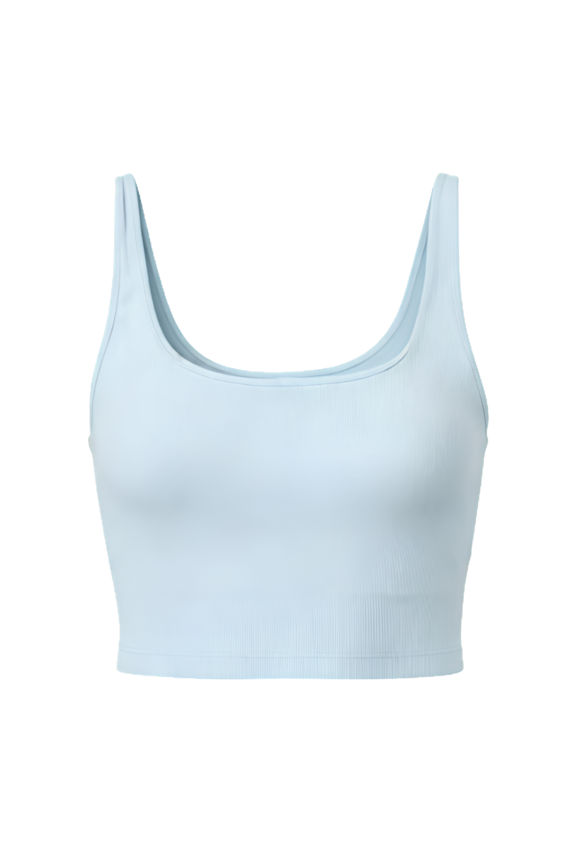 Bandier Rib Tempo Crop Bra Chambray Blue BND10195