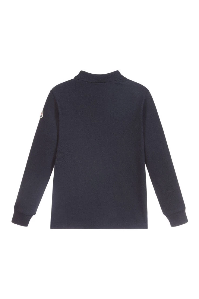 Moncler Kids' Navy MAGLIA POLO MANICA LUNGA