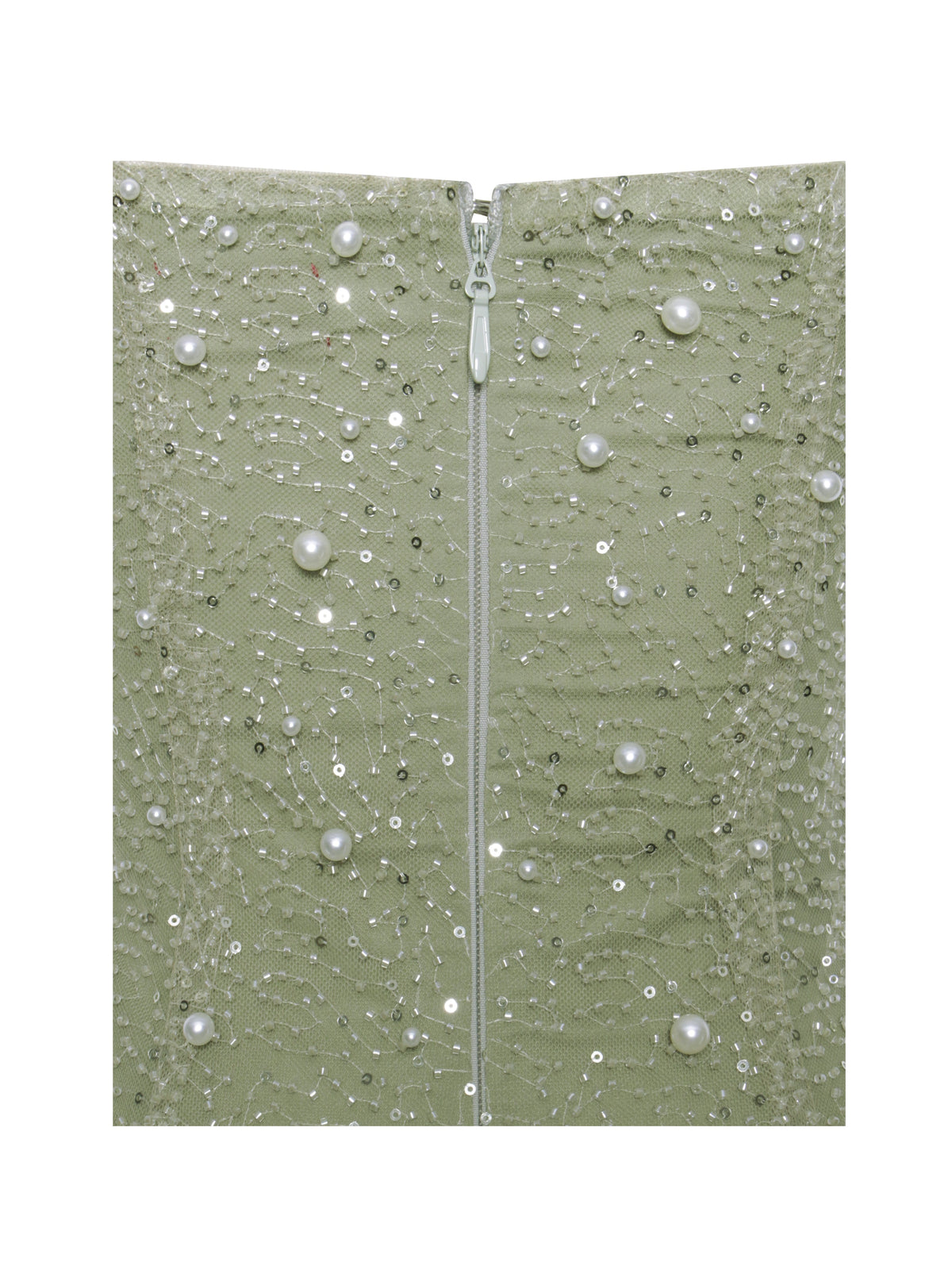 BBC Ginny Pear Green Pearl Embellished Backless Gown (Archive Sale)