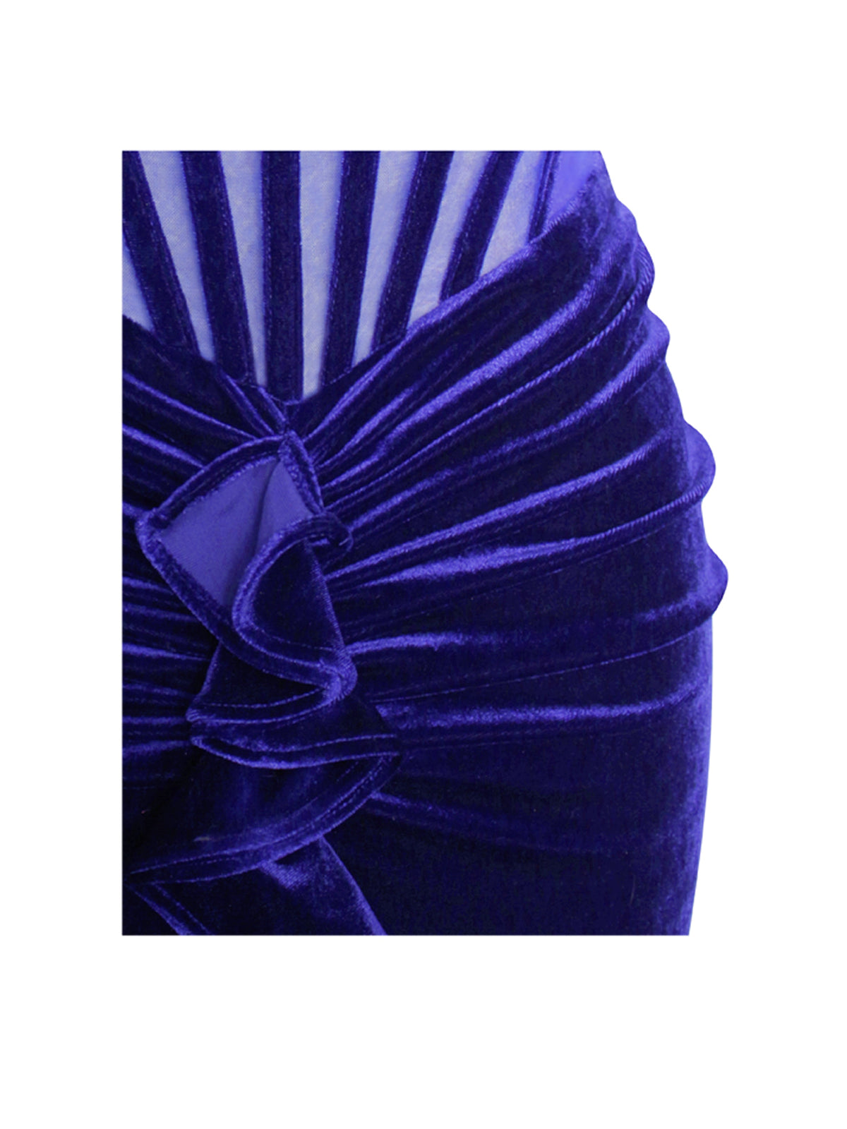 Taylee Navy Long Sleeve Off Shoulder Corset Velvet Gown (Archive Sale)
