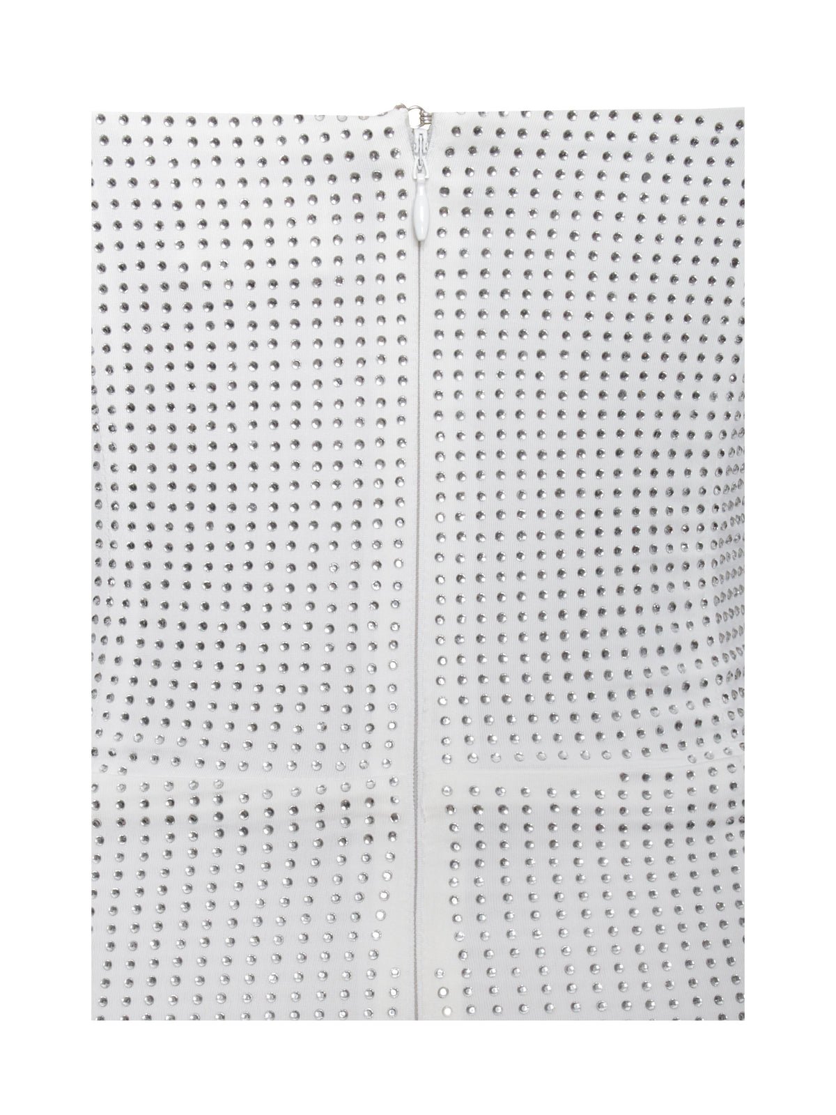 Paget White Mesh Rhinestone Embellished High Slit Gown (Archive Sale)