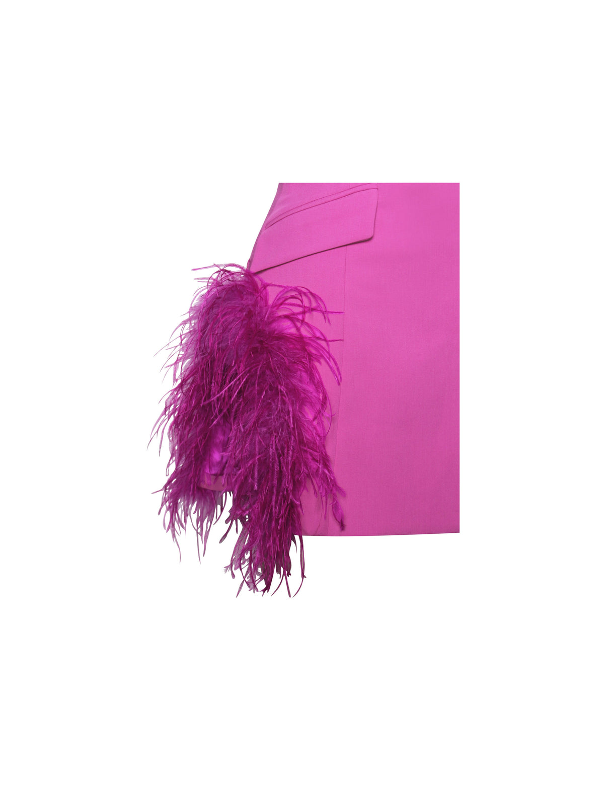 Madeline Fuchsia Feather Trim Blazer Dress (Archive Sale)