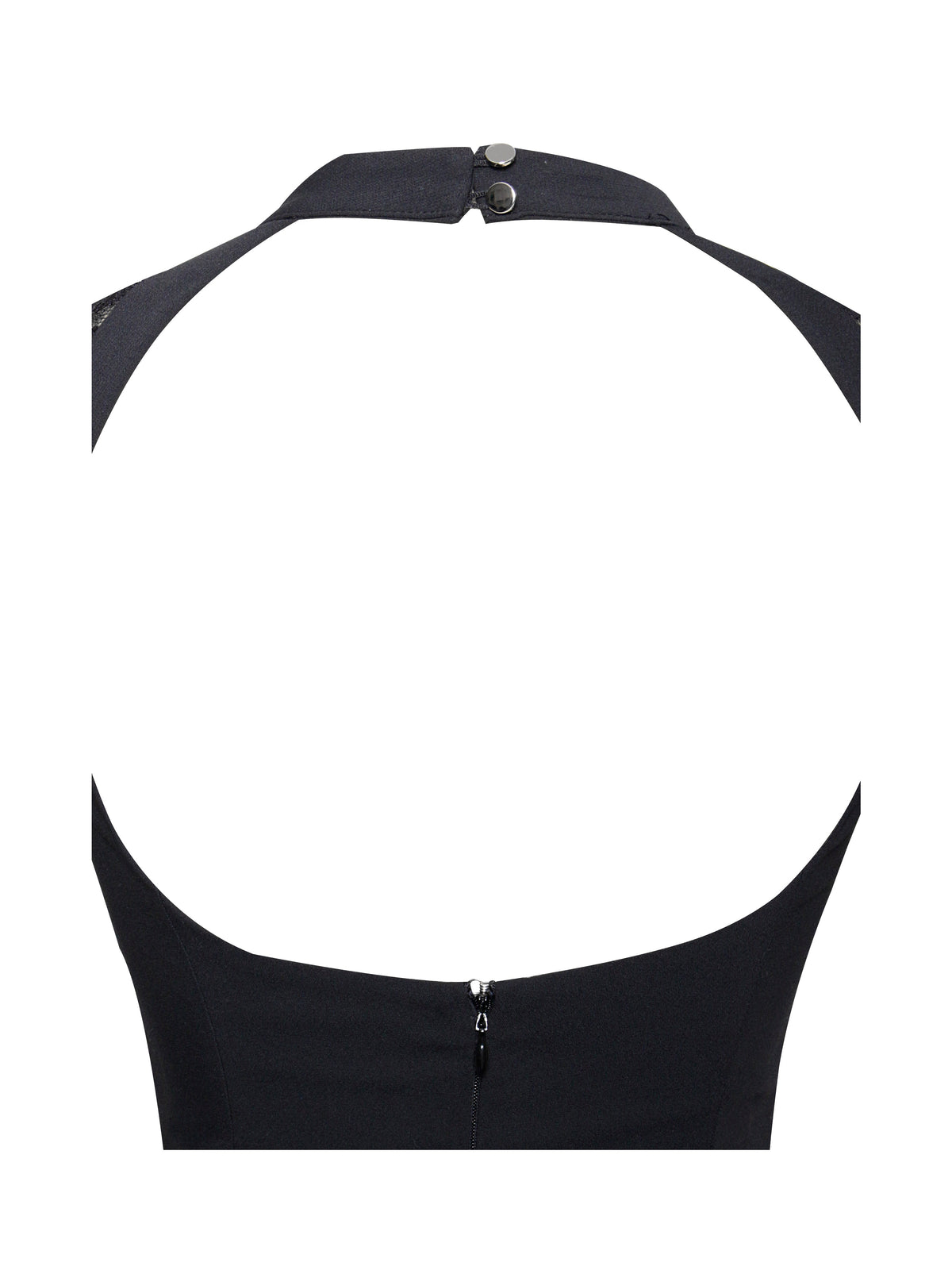 Quinella Black Lace Crepe Backless Mini Dress (Archive Sale)