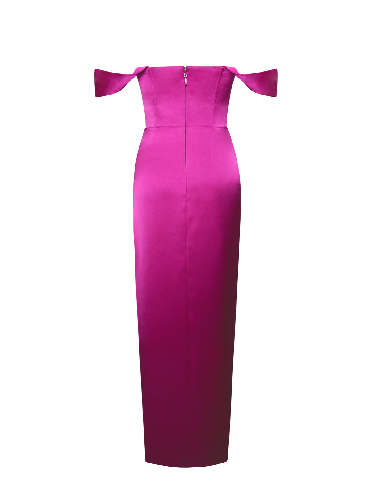 Zarah Fuchsia High Slit Corset Satin Dress (Archive Sale)