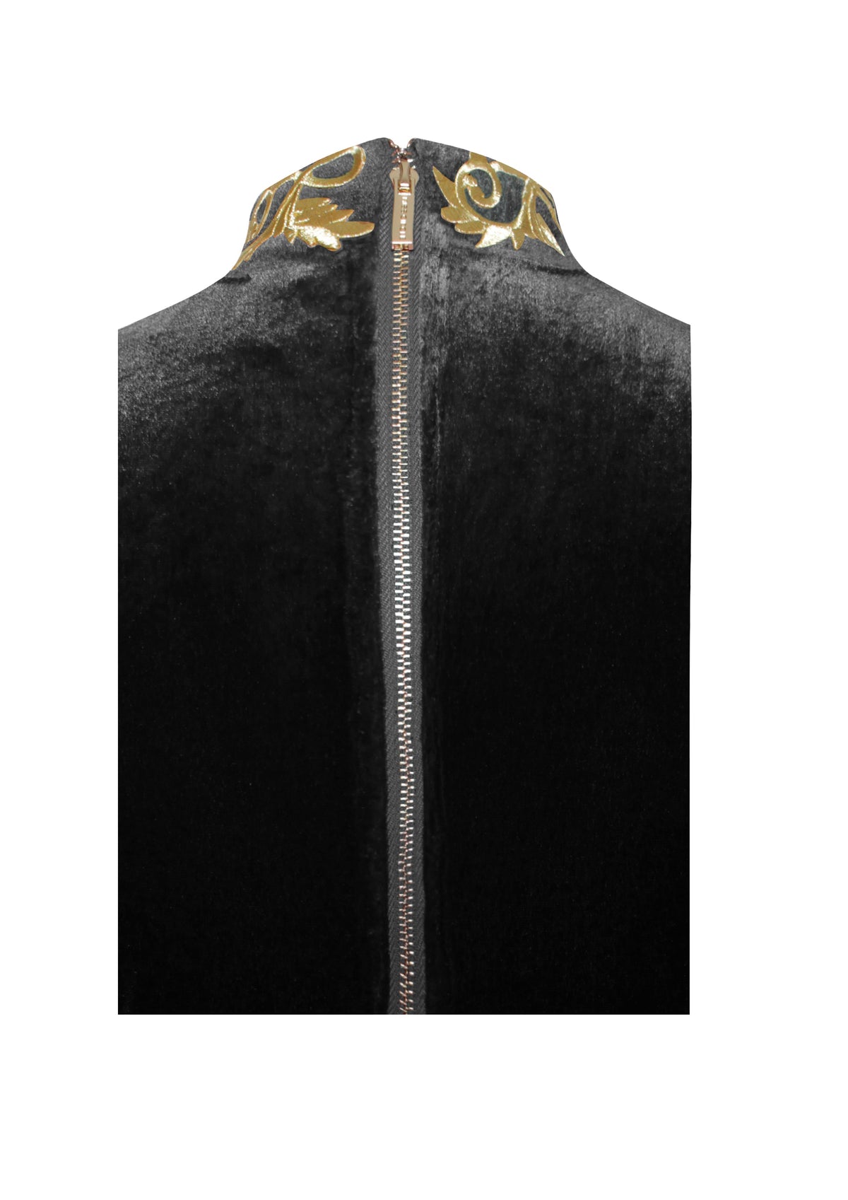 Zenaida Black Cutout High Slit Velvet Gown (Archive Sale)