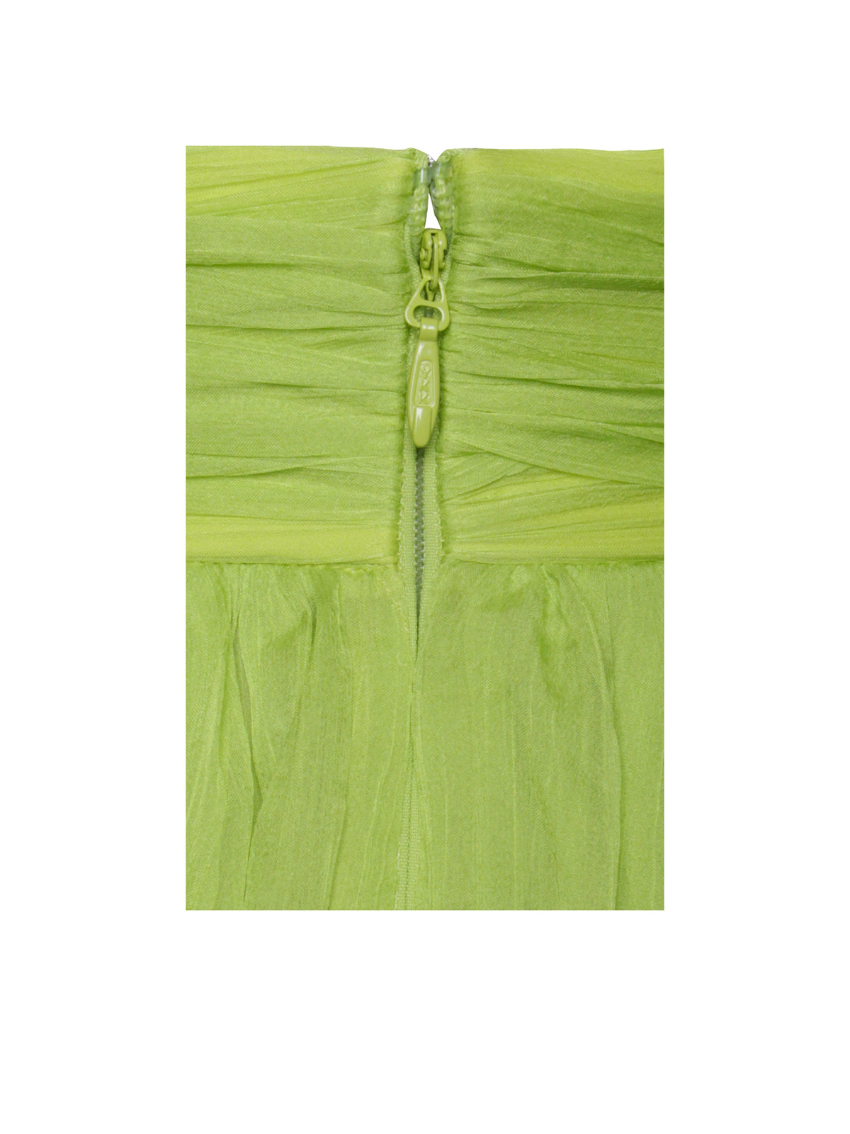 Valley Of Angels Lime Chiffon Pleated High Slit Maxi Dress (Archive Sale)