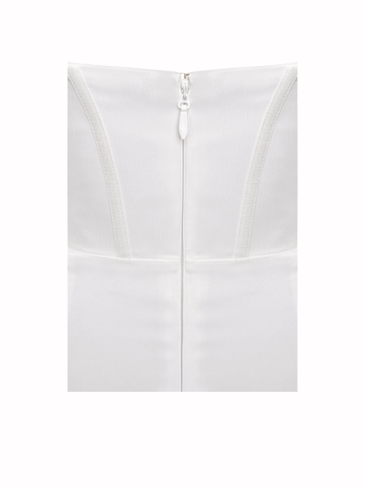 Lora White Crystal Embellished Mesh Satin Corset Gown