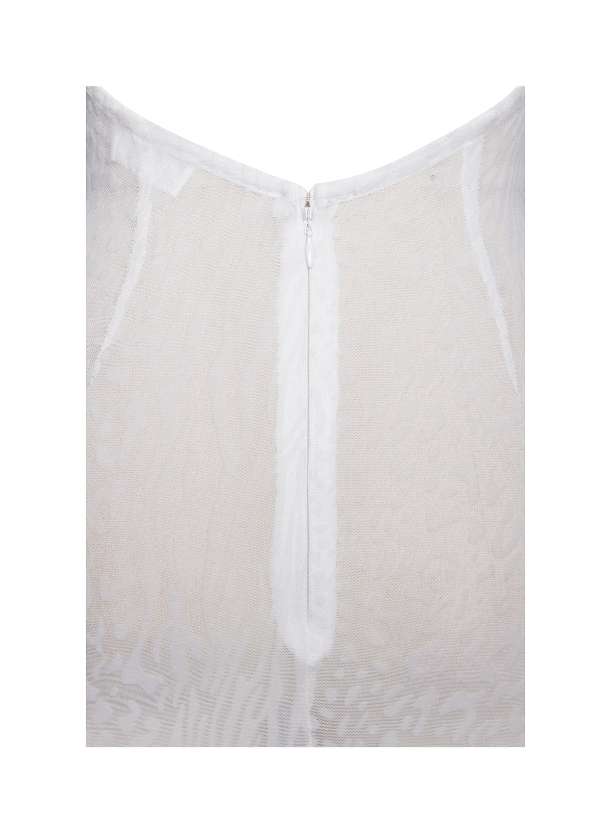 Olena White Burnout Velvet Animal Print Mesh Halter Neck Maxi Dress