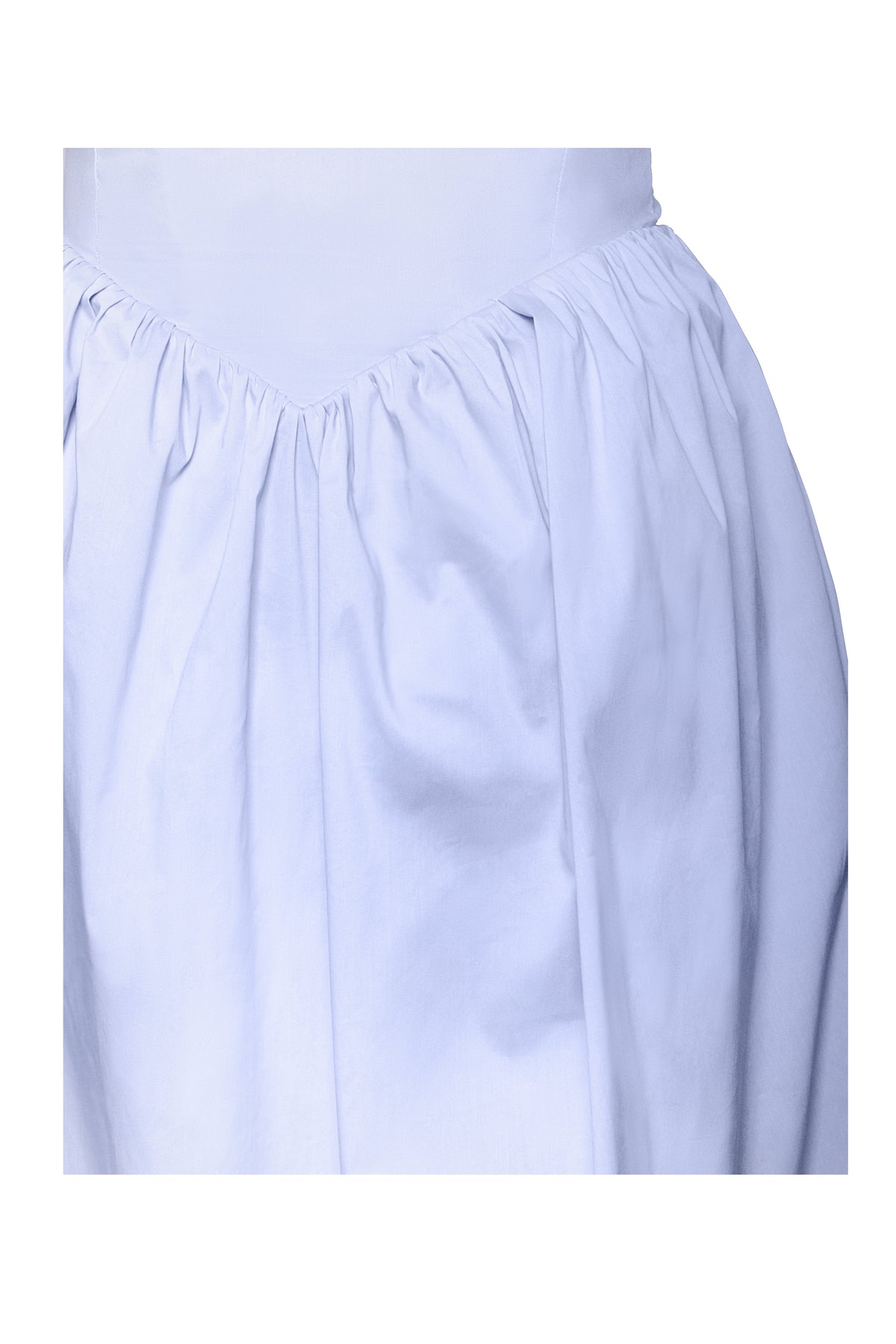 Reina Blue Cotton Poplin Drop Waist Corset Midi Dress
