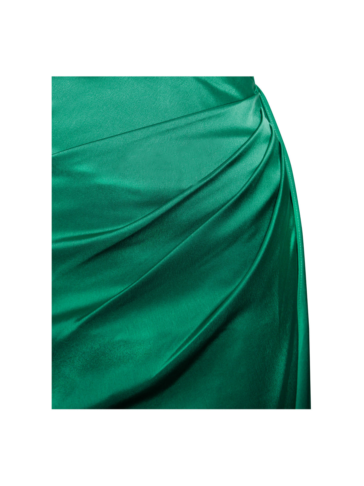 Zayda Green High Slit Corset Satin Gown (Archive Sale)