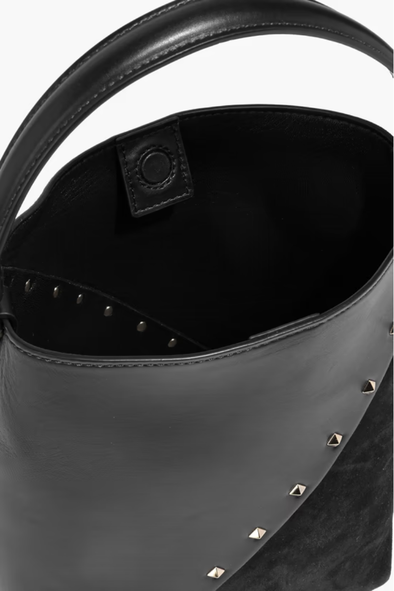 Valentino Garavani Rockstud Wispy Bucket Bag In Black
