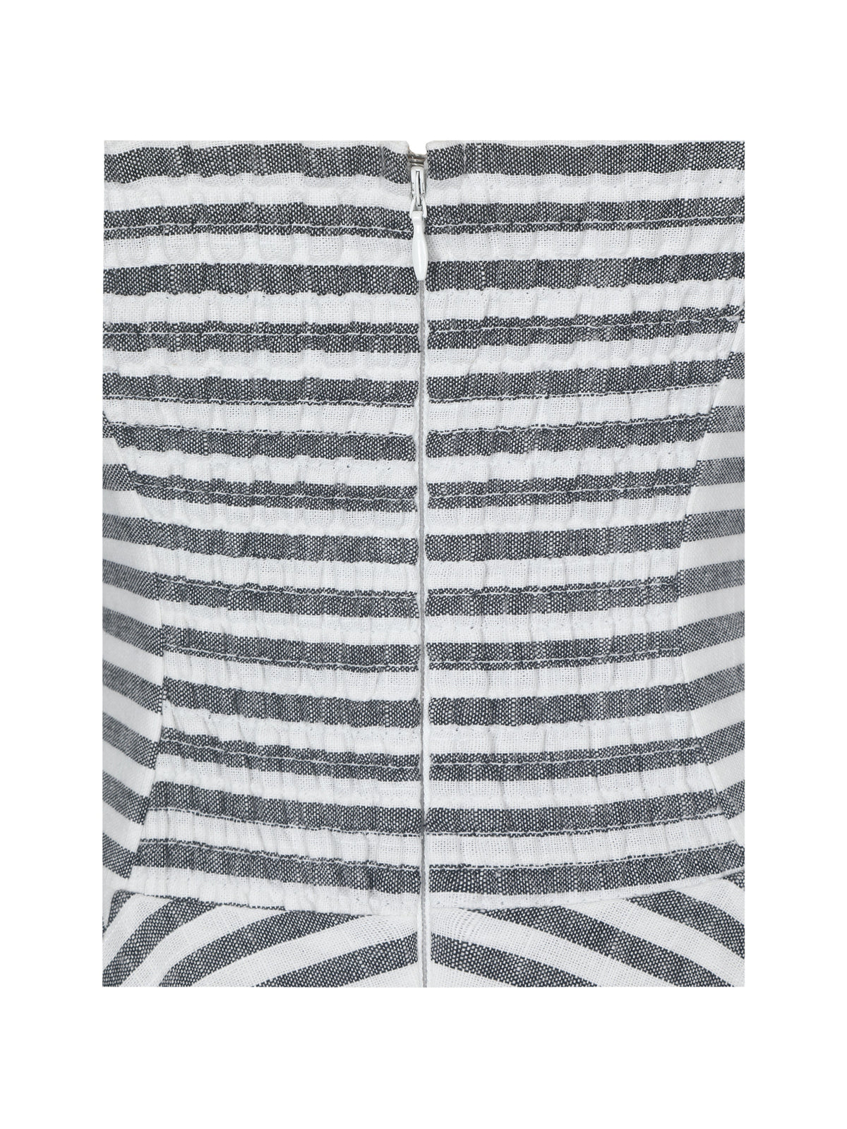 Riley Black & White Striped Linen Flared Midi Dress
