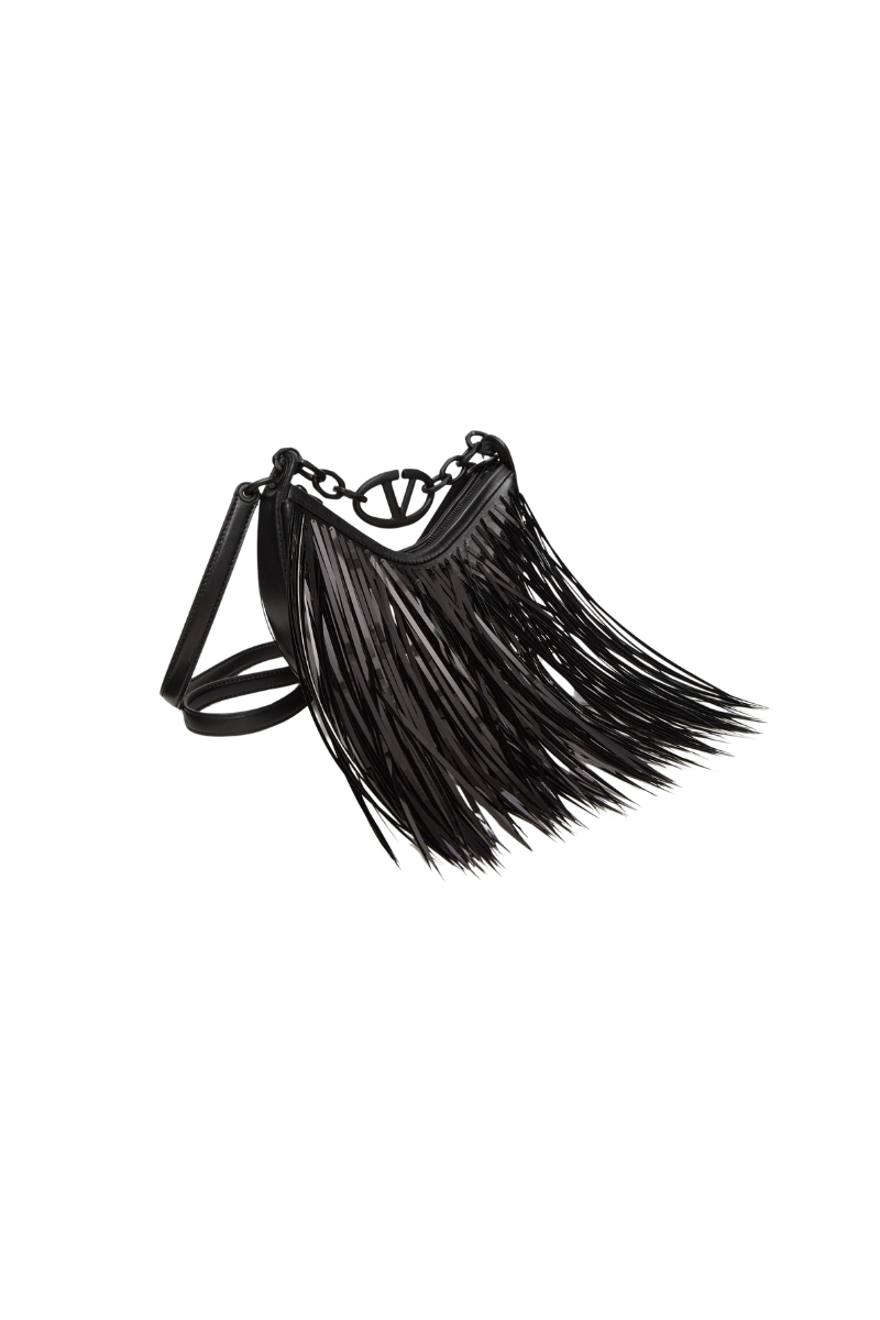 Valentino Garavani VLogo Moon Mini Hobo Bag In Black