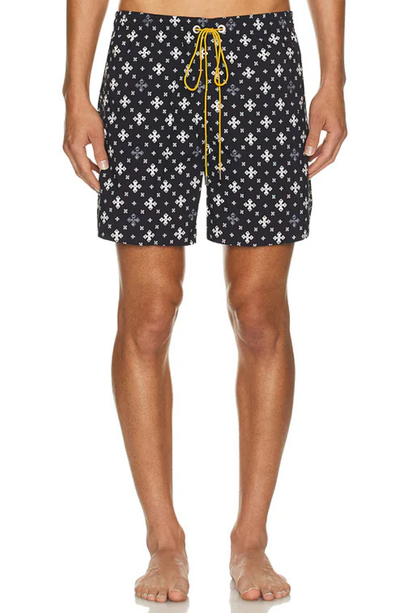 Rhude Cross Bandana Swim Shorts Black RHPF24SH01861