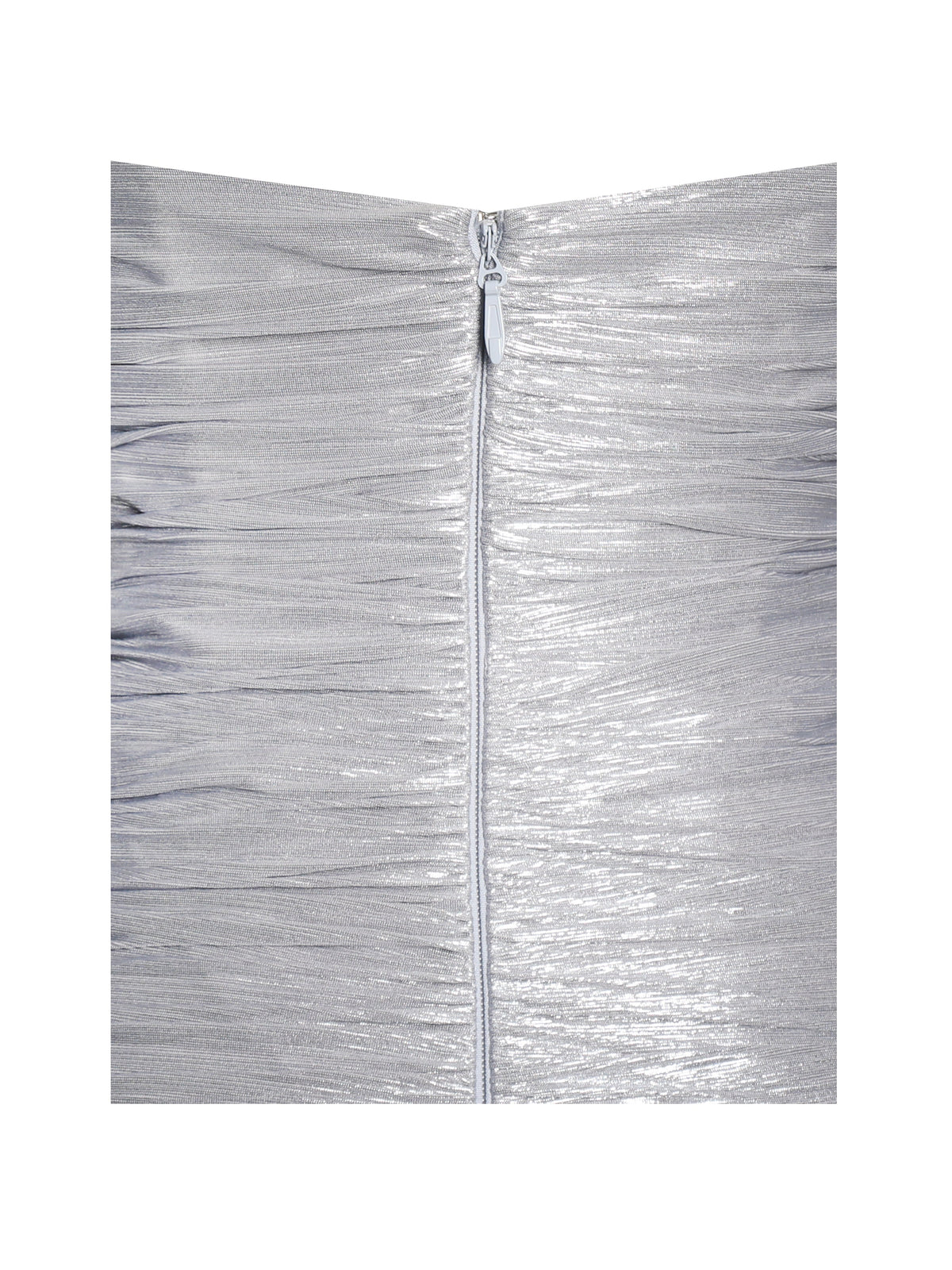 Sable Ruched Silver Glitter Mermaid Gown