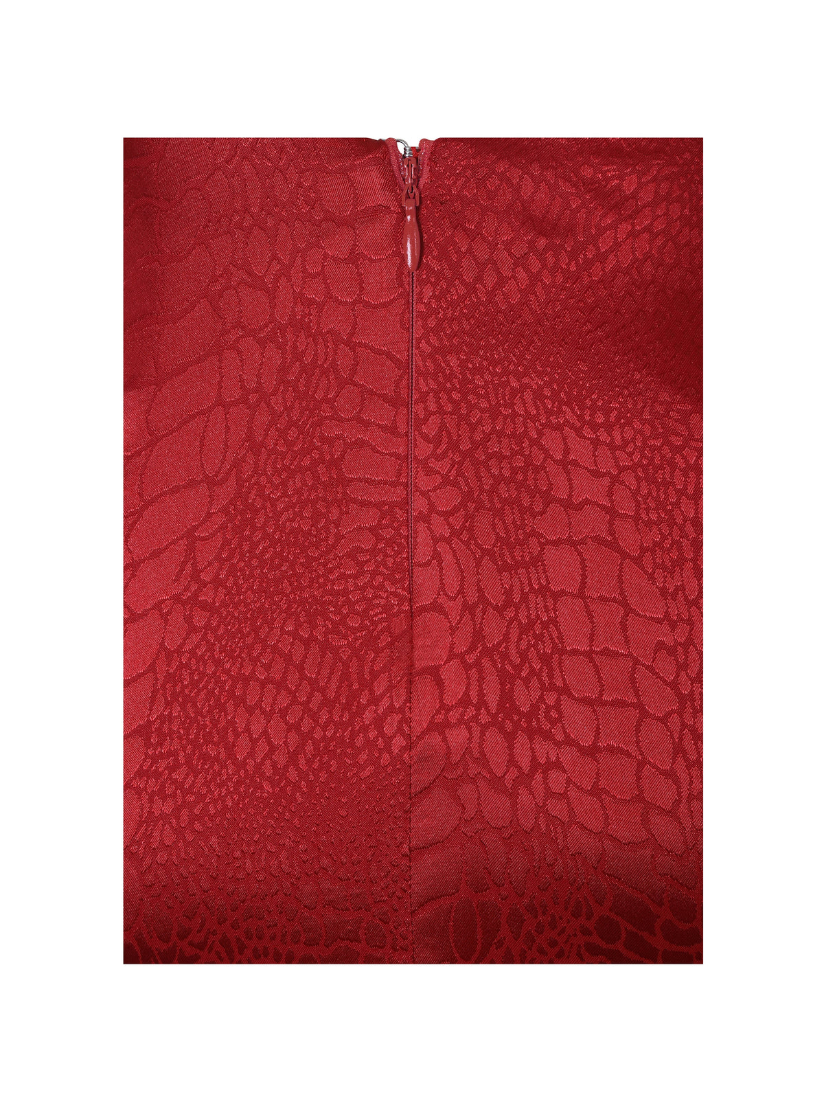 Kelsey Scarlet Croc-Embossed Flared Hem Maxi Dress with Scarf