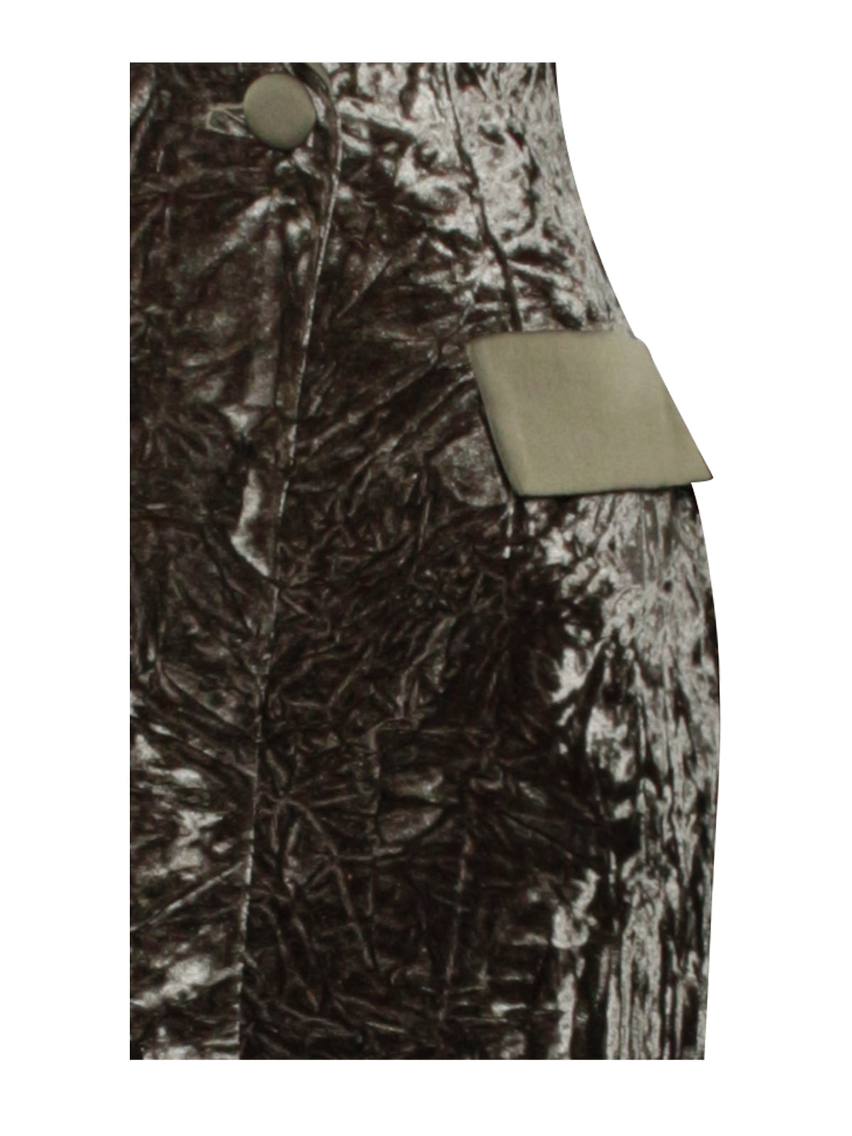 Willow Green Glossy Velvet High Slit Blazer Gown (Archive Sale)