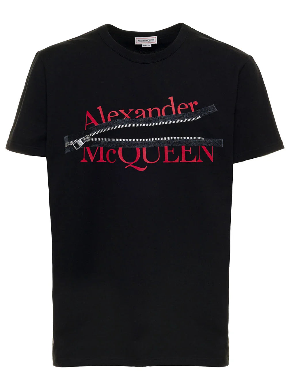 Alexander McQueen Black Cotton T-shirt With Logo Print