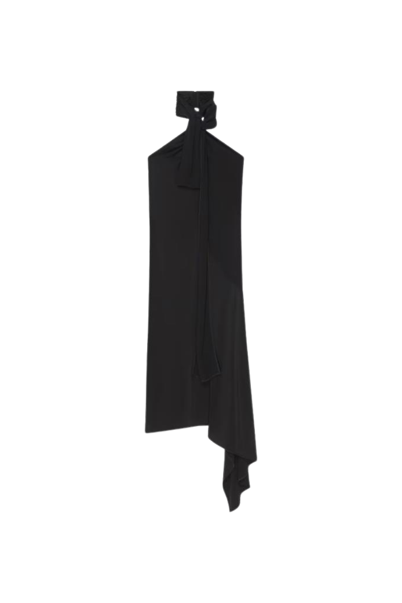 Givenchy Cross Front Lavaliere Dress-Black