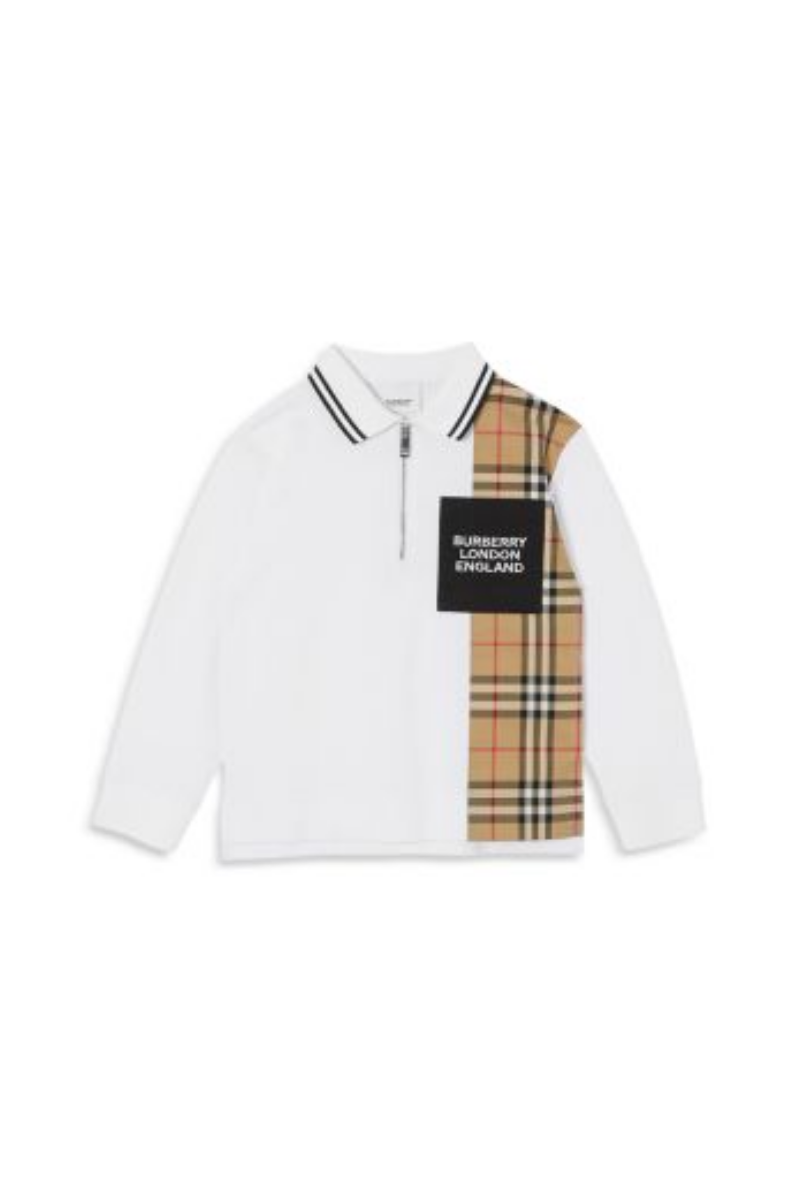 Burberry Boys' Matthew Piqué Long Sleeve Polo Shirt - Little Kid, Big Kid