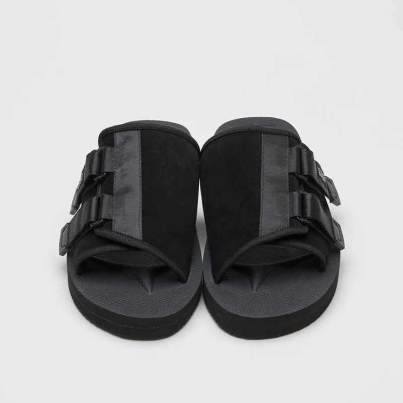 Mens | Suicoke KAW-VS Suede Slide Sandal Black