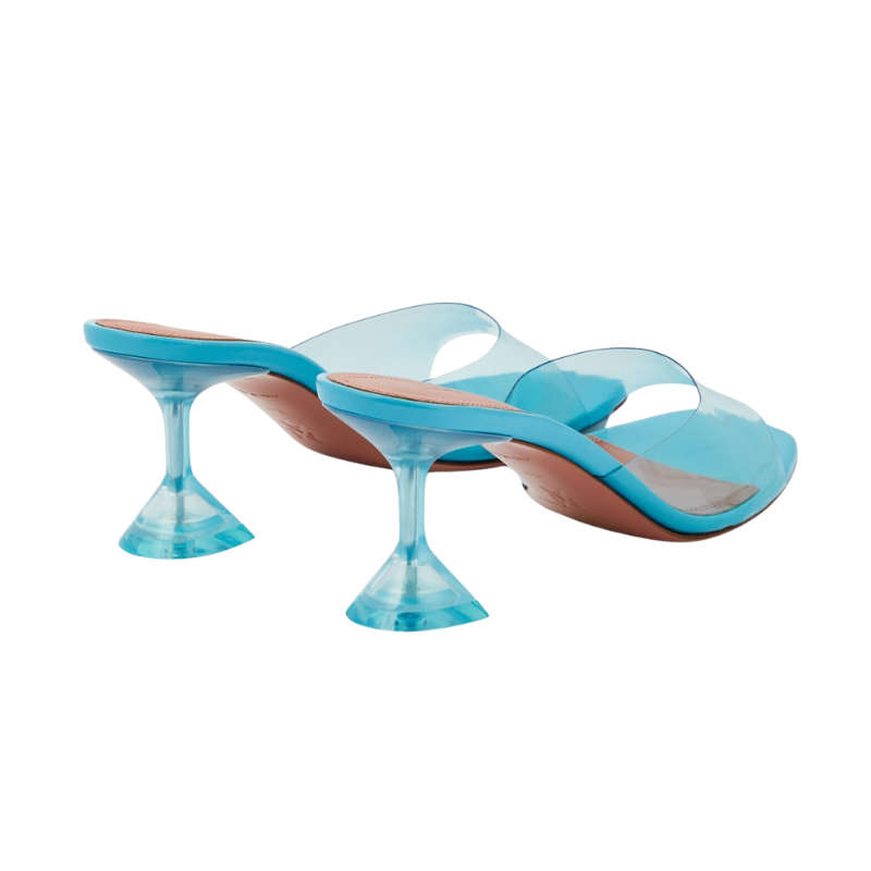 Womens | Amina Muaddi Lupita PVC Heeled Sandal Blue