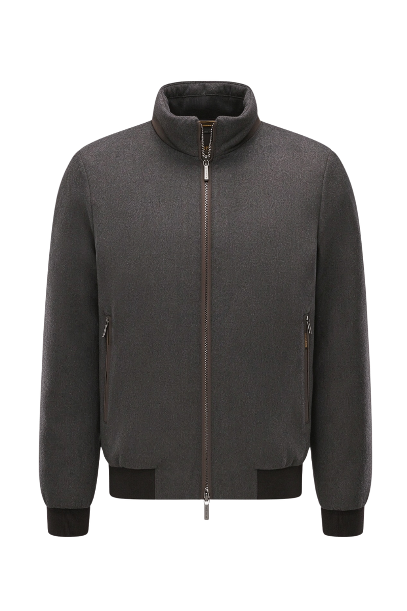 MooRER ALMERICONK Stand Collar Quilted Jacket Grigio