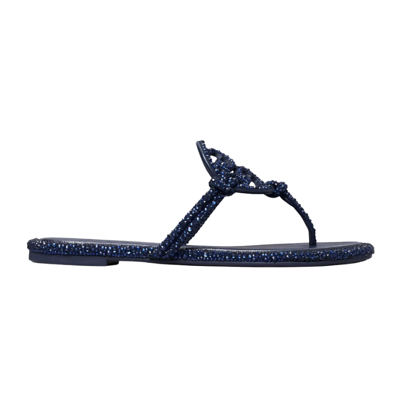 Tory Burch Miller Pavé Knotted Sandals Navy
