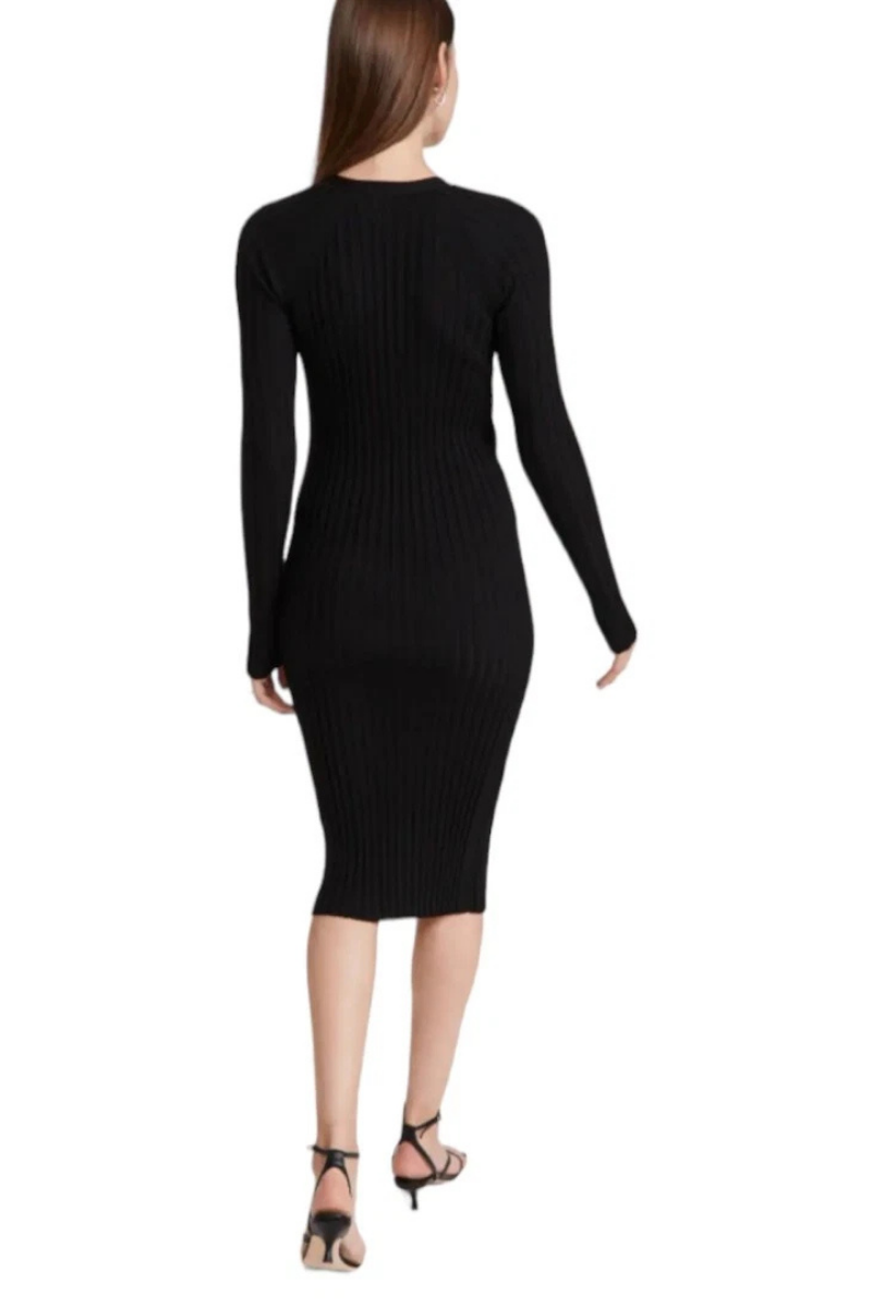 Dion Lee Women's Knit Dress A7485P21, back view showcasing the elegant ribbed design and fitted silhouette.