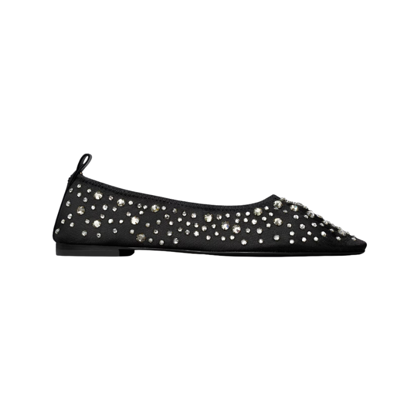 Womens | Tory Burch Crystal Ballet Flats Black