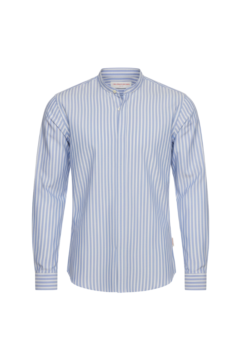 Orlebar Brown Giles Grandad Classic Stripe-276087-Ice Blue/White