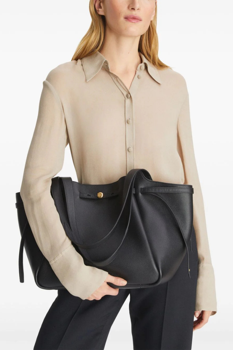 Tory Burch Romy Pebbled Tote Black 163388-001