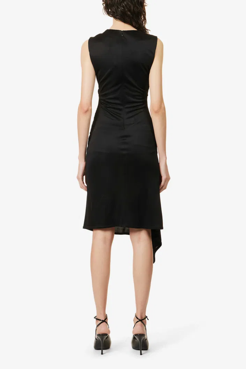 Givenchy Drapped Midi Dress_Black