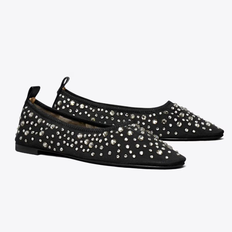 Womens | Tory Burch Crystal Ballet Flats Black