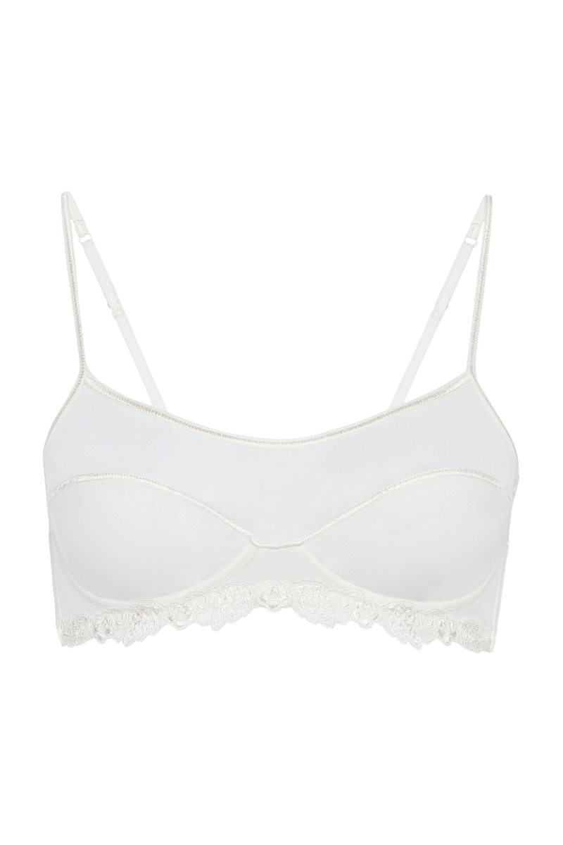 La Perla Off-White Stretch Tulle Bralette